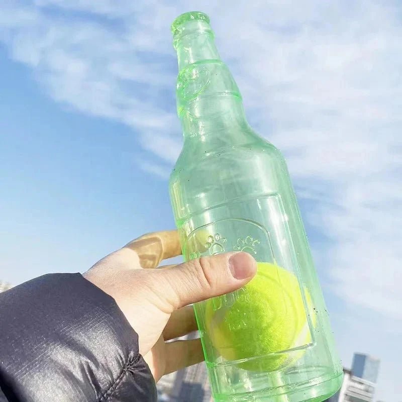 🐶 The Toy That’s Changing Playtime: TPR Bite-Resistance Beer Bottle with Tennis Ball - Checkouts UK