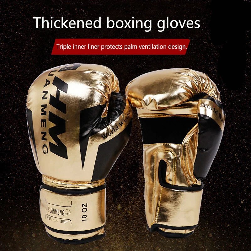 1 Pair Boxing Gloves Adults Women Men Boxing Sanda Gloves Unisex Boxing Training Exercise Leather Gloves Sports Protection Mitts - Checkouts UK