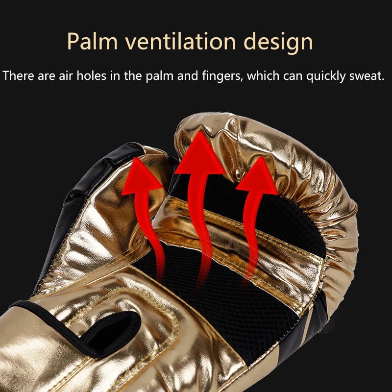 1 Pair Boxing Gloves Adults Women Men Boxing Sanda Gloves Unisex Boxing Training Exercise Leather Gloves Sports Protection Mitts - Checkouts UK