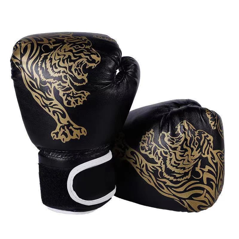 1 Pair Boxing Gloves Adults Women Men Boxing Sanda Gloves Unisex Boxing Training Exercise Leather Gloves Sports Protection Mitts - Checkouts UK