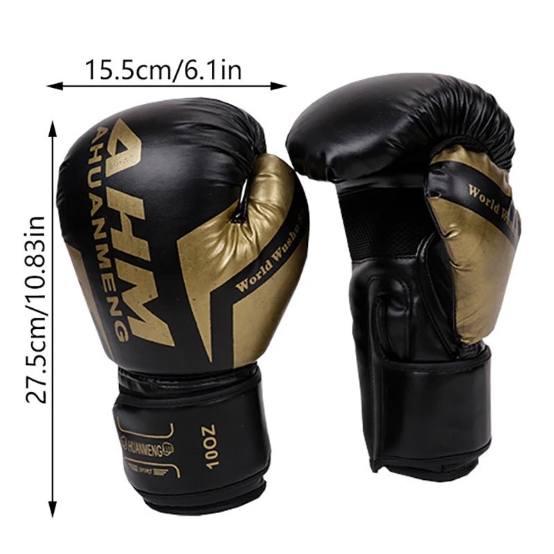 1 Pair Boxing Gloves Adults Women Men Boxing Sanda Gloves Unisex Boxing Training Exercise Leather Gloves Sports Protection Mitts - Checkouts UK