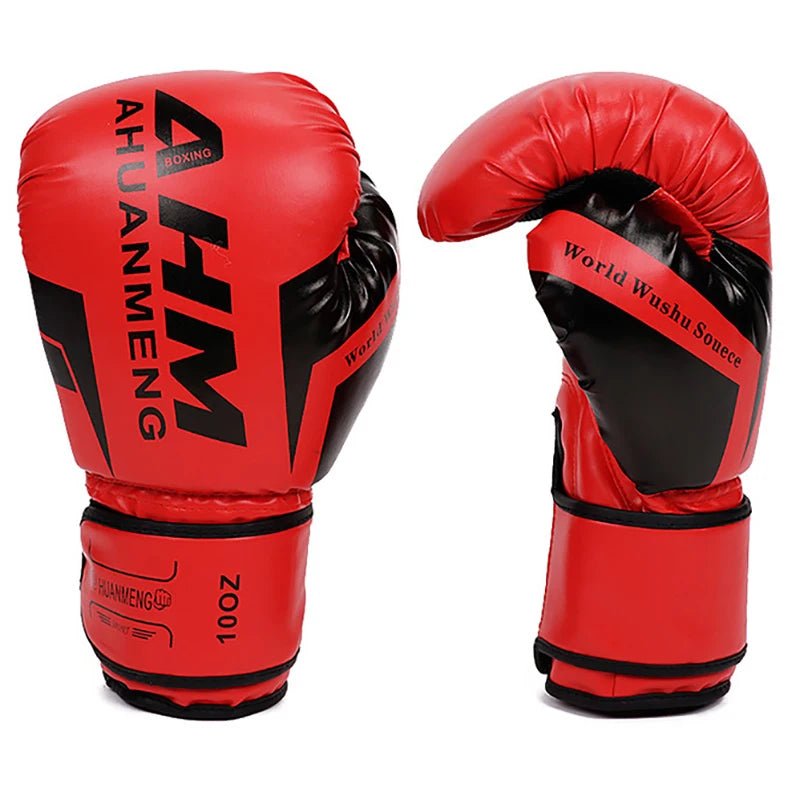 1 Pair Boxing Gloves Adults Women Men Boxing Sanda Gloves Unisex Boxing Training Exercise Leather Gloves Sports Protection Mitts - Checkouts UK