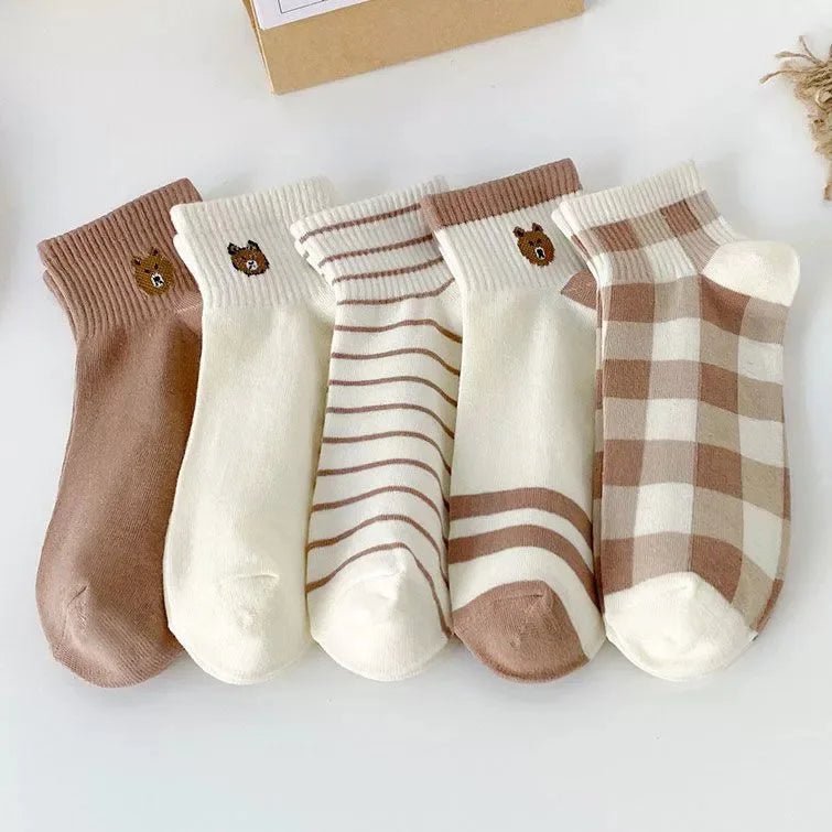 10 Pairs Women Cartoon Patterned Socks Trendy And Fashionable Versatile Socks Lightweight Breathable Comfortable Casual Socks - Checkouts UK