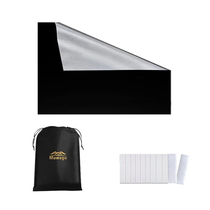 100% Blackout Curtain Removable Portable Travel Blocking Darkest Window Film Cloth Temporary DIY No Drill Blackout Curtains - Checkouts UK