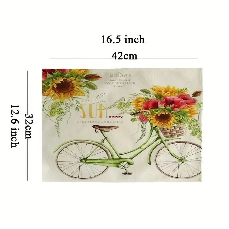 1/4pcs Meal Mats Ceramic Floral Phoenix Carnival Mexican Mat Table Pads Non Slip Heat Resistant Place Dining Mat for Farmhouse - Checkouts UK