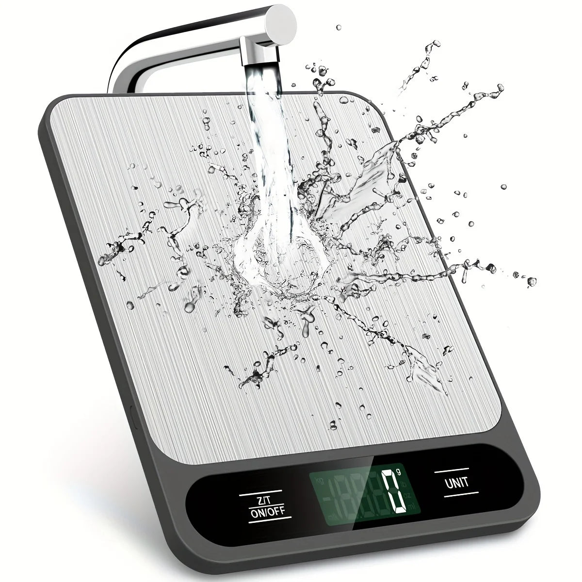 1pc Black Food Scale 10 Kilograms Digital Kitchen Scale Grams and Ounces 1g Precise Scale Easy to Clean Stainless Steel - Checkouts UK