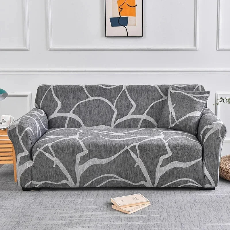 1pc Flower Printed Elastic Sofa Cover Antidirty Spandex Sofa Cover Furniture Protector for Bedroom Office Living Room Home Decor - Checkouts UK