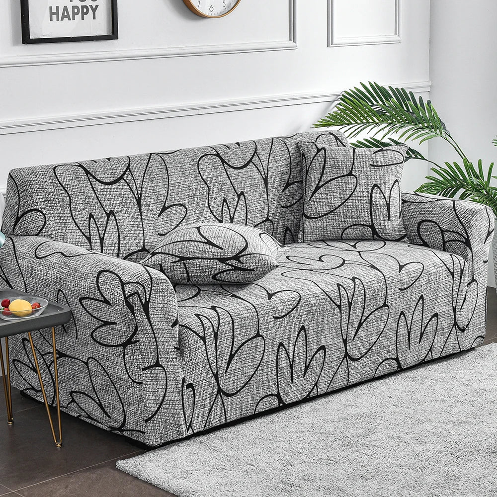 1pc Flower Printed Elastic Sofa Cover Antidirty Spandex Sofa Cover Furniture Protector for Bedroom Office Living Room Home Decor - Checkouts UK