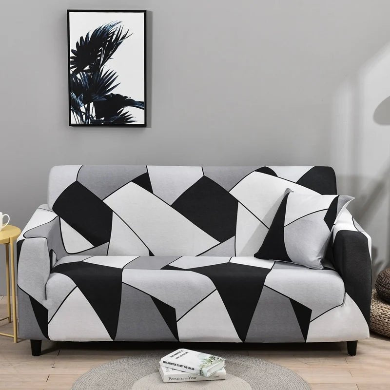 1pc Flower Printed Elastic Sofa Cover Antidirty Spandex Sofa Cover Furniture Protector for Bedroom Office Living Room Home Decor - Checkouts UK