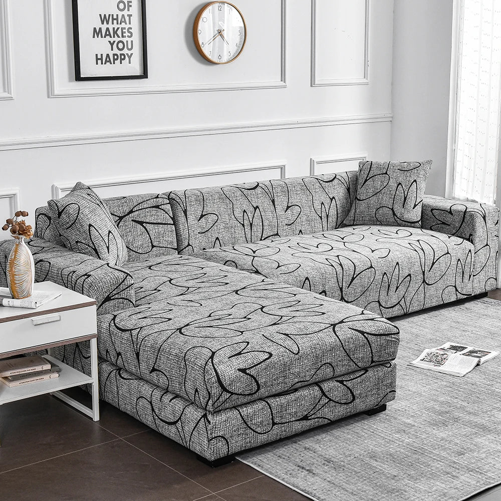 1pc Flower Printed Elastic Sofa Cover Antidirty Spandex Sofa Cover Furniture Protector for Bedroom Office Living Room Home Decor - Checkouts UK