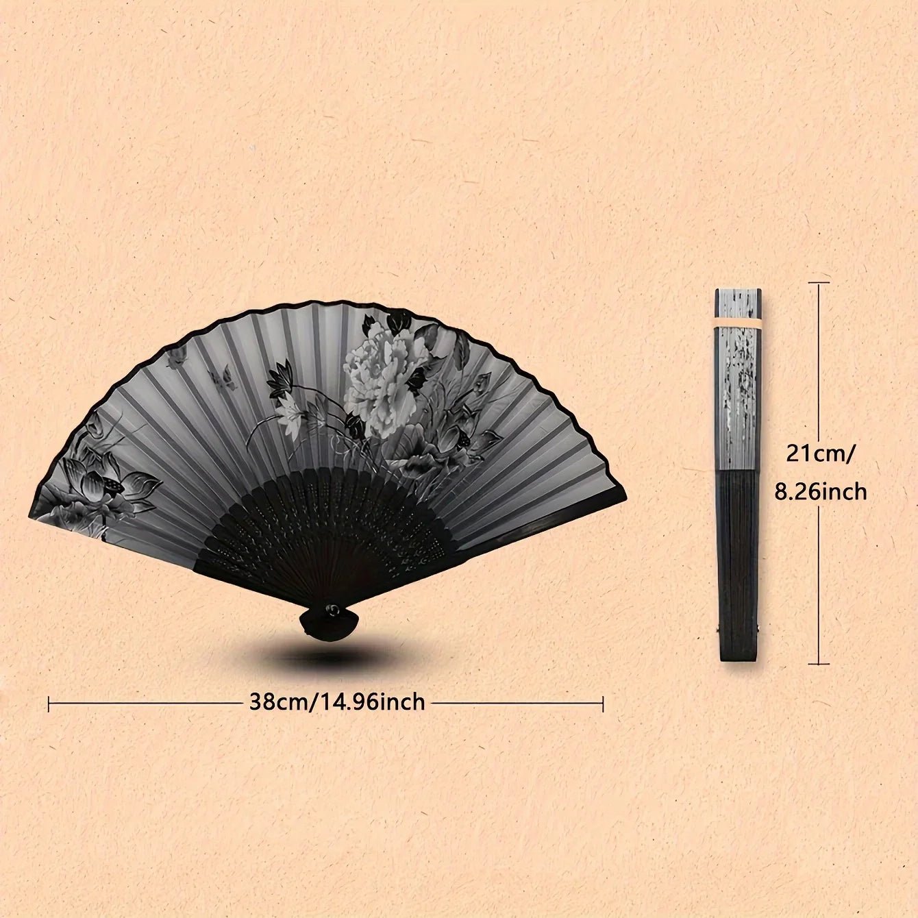 1pc - Multi - colored hand folding fan, bamboo folding fan, hand folding fan for church wedding gifts, party discount - Checkouts UK