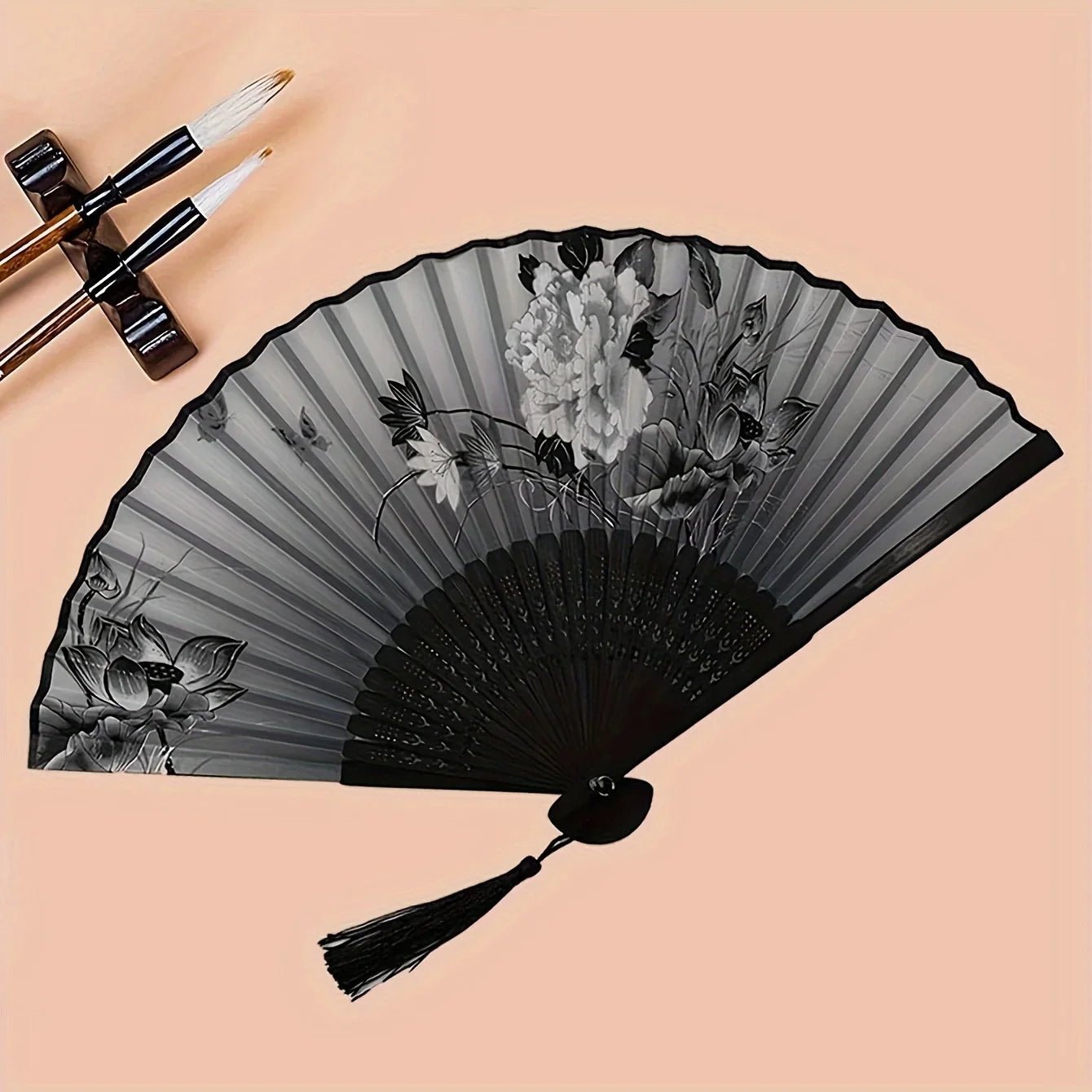 1pc - Multi - colored hand folding fan, bamboo folding fan, hand folding fan for church wedding gifts, party discount - Checkouts UK