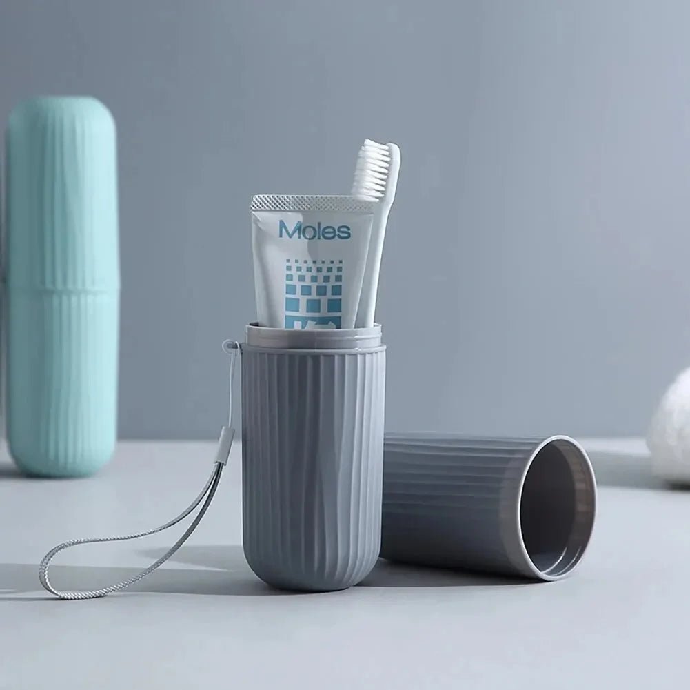 1pc Portable Toothbrush Cup Bathroom Toothpaste Holder Storage Case Box Organizer Travel Toiletries Storage Cup New Creative - Checkouts UK