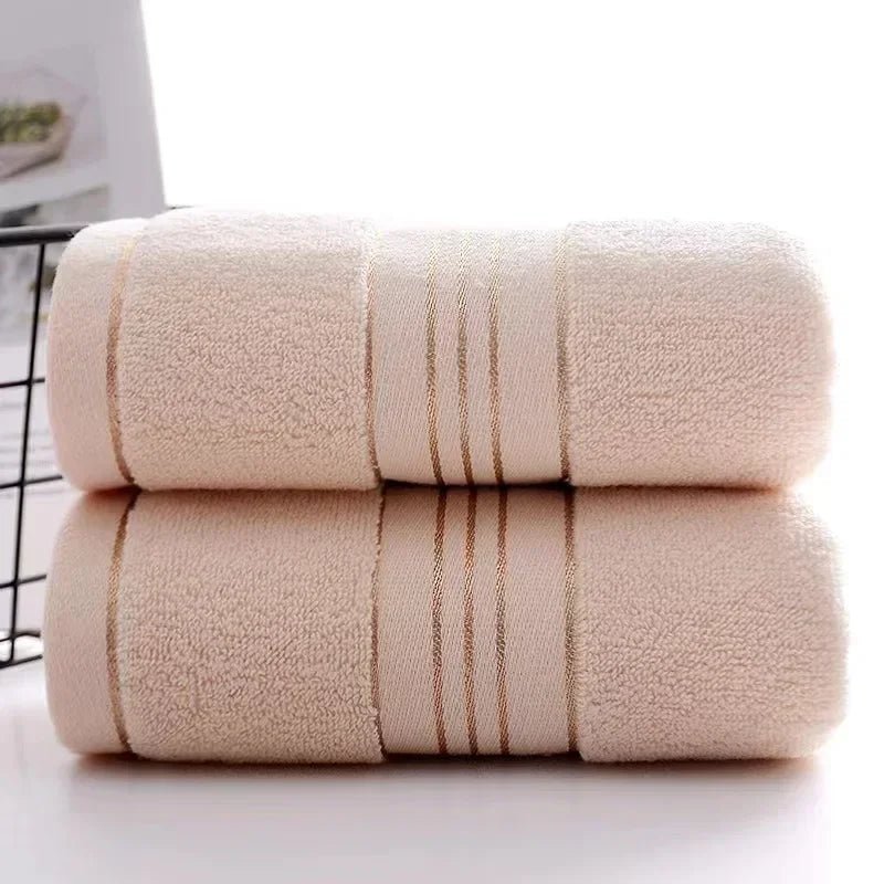 2 Towels Thickened Absorbent Towel Pure Cotton Quick Absorbent Soft Quick Dry Thickened Face Towel - Checkouts UK