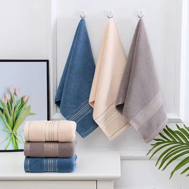 2 Towels Thickened Absorbent Towel Pure Cotton Quick Absorbent Soft Quick Dry Thickened Face Towel - Checkouts UK