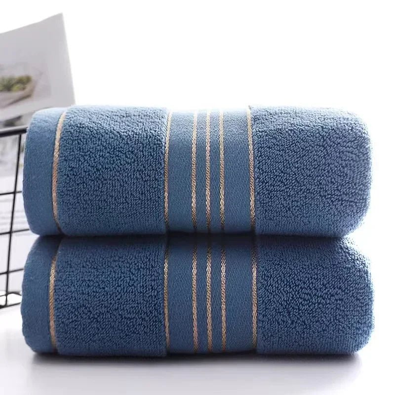 2 Towels Thickened Absorbent Towel Pure Cotton Quick Absorbent Soft Quick Dry Thickened Face Towel - Checkouts UK