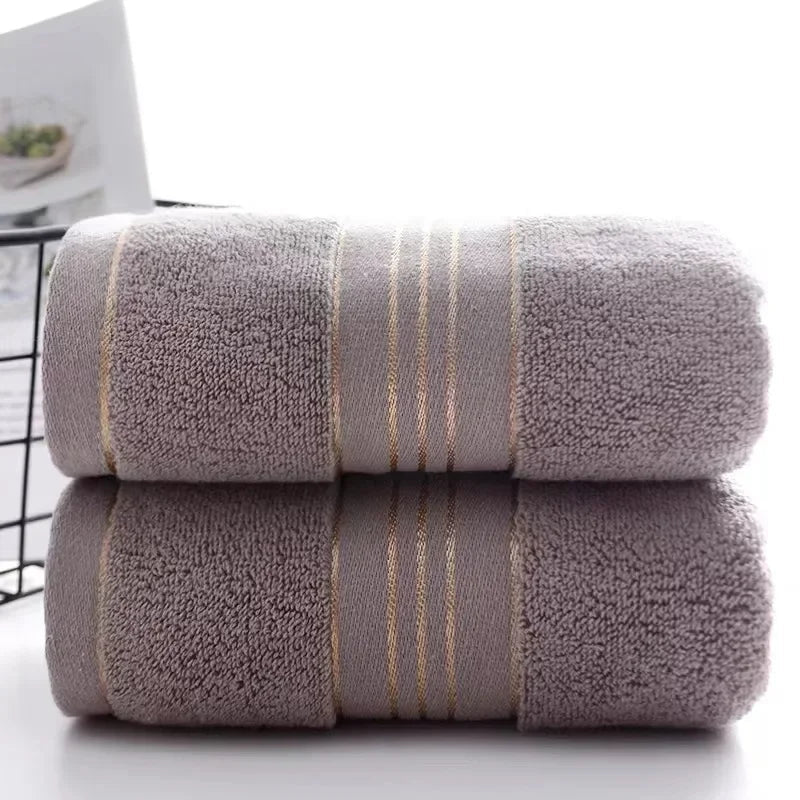 2 Towels Thickened Absorbent Towel Pure Cotton Quick Absorbent Soft Quick Dry Thickened Face Towel - Checkouts UK
