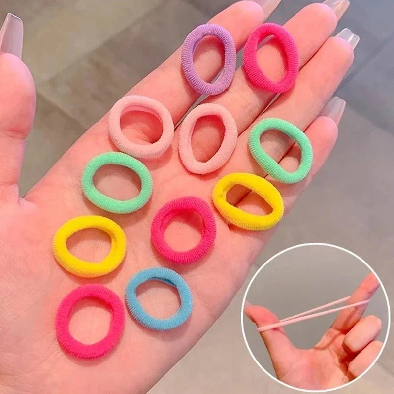 200PCS Women Girls Colorful Nylon Elastic Hair Bands Ponytail Hold Small Hair Tie Rubber Bands Scrunchie Hair Accessories - Checkouts UK