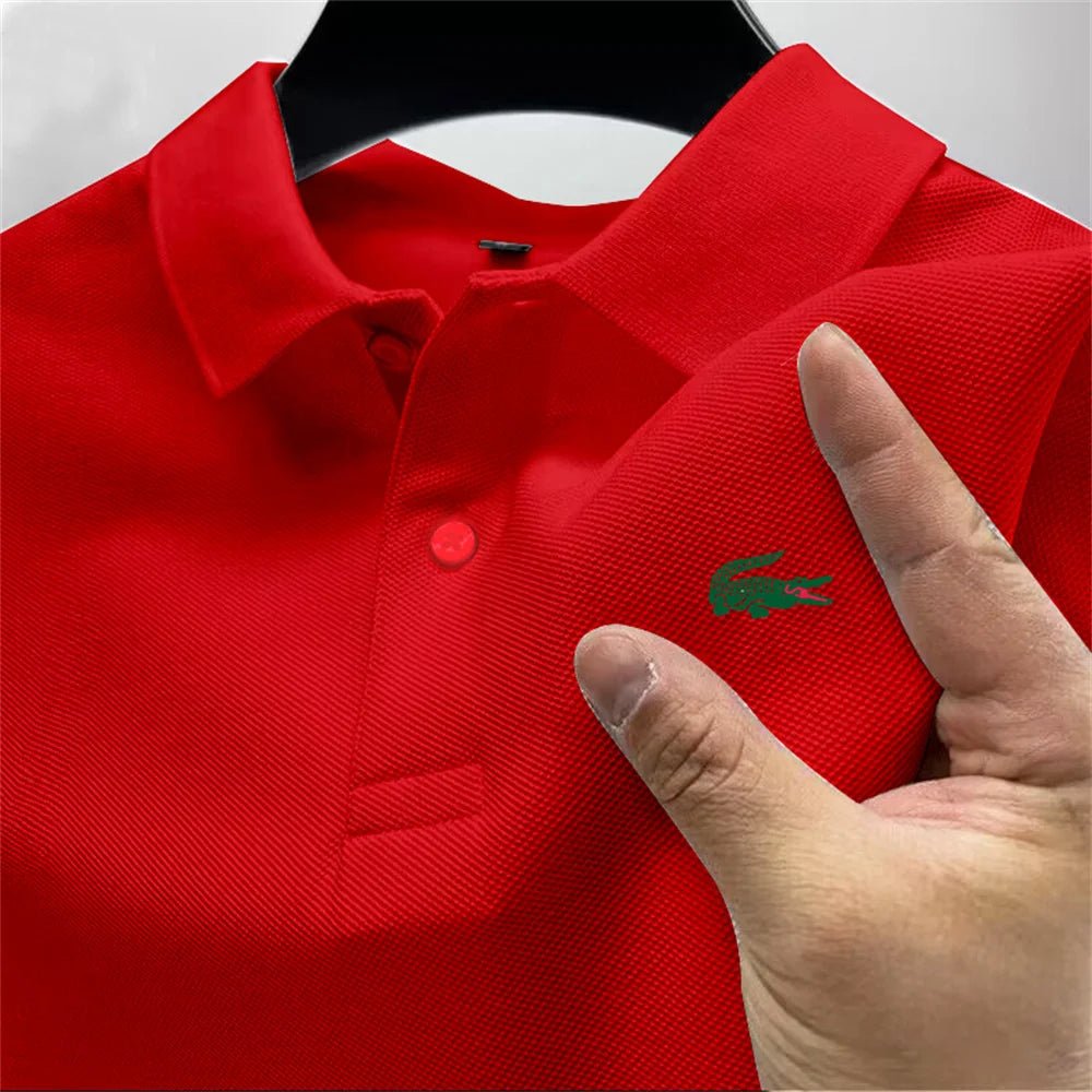 2025 Summer New Men's Outdoor Sports Golf Polo Shirt Flip Collar Street Casual Top Business High Quality Breathable Top - Checkouts UK