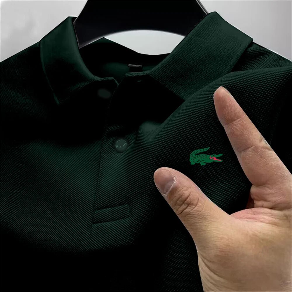 2025 Summer New Men's Outdoor Sports Golf Polo Shirt Flip Collar Street Casual Top Business High Quality Breathable Top - Checkouts UK