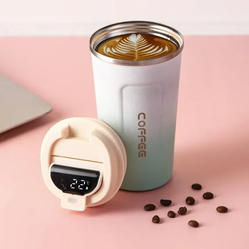 380/510ml Thermos Coffee Mug Stainless Steel Coffee Cup Temperature Display Vacuum Flask Thermal Tumbler Insulated Water Bottle - Checkouts UK