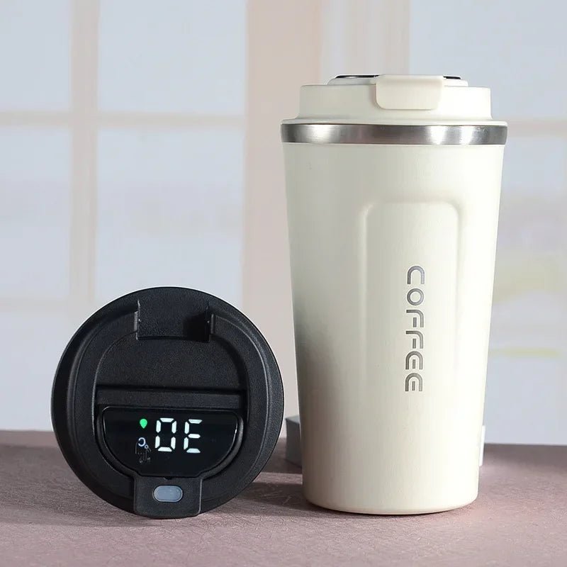 380/510ml Thermos Coffee Mug Stainless Steel Coffee Cup Temperature Display Vacuum Flask Thermal Tumbler Insulated Water Bottle - Checkouts UK