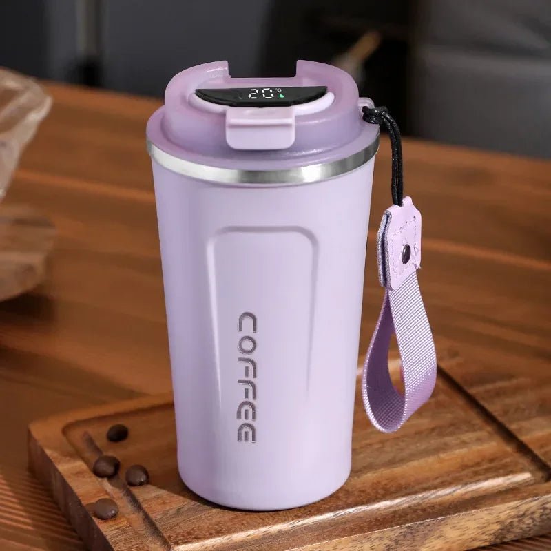 380/510ml Thermos Coffee Mug Stainless Steel Coffee Cup Temperature Display Vacuum Flask Thermal Tumbler Insulated Water Bottle - Checkouts UK