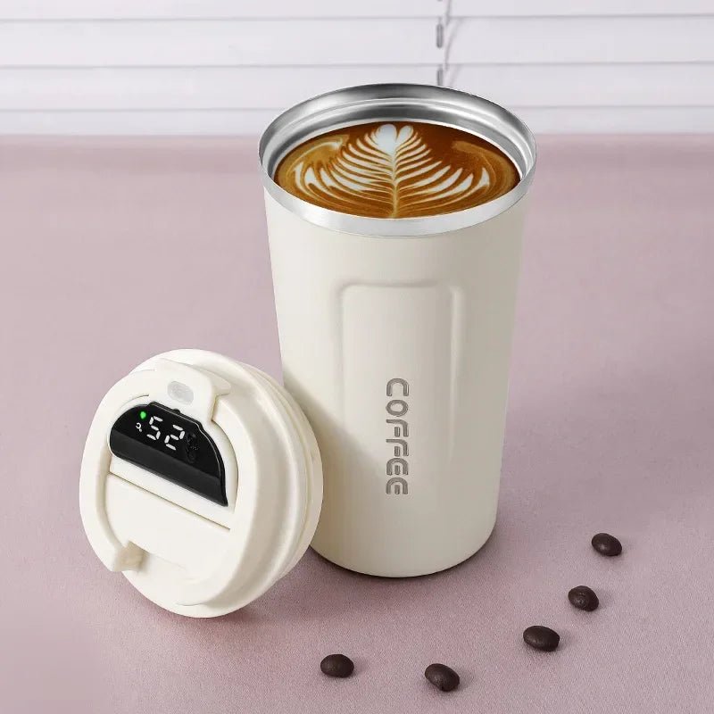 380/510ml Thermos Coffee Mug Stainless Steel Coffee Cup Temperature Display Vacuum Flask Thermal Tumbler Insulated Water Bottle - Checkouts UK