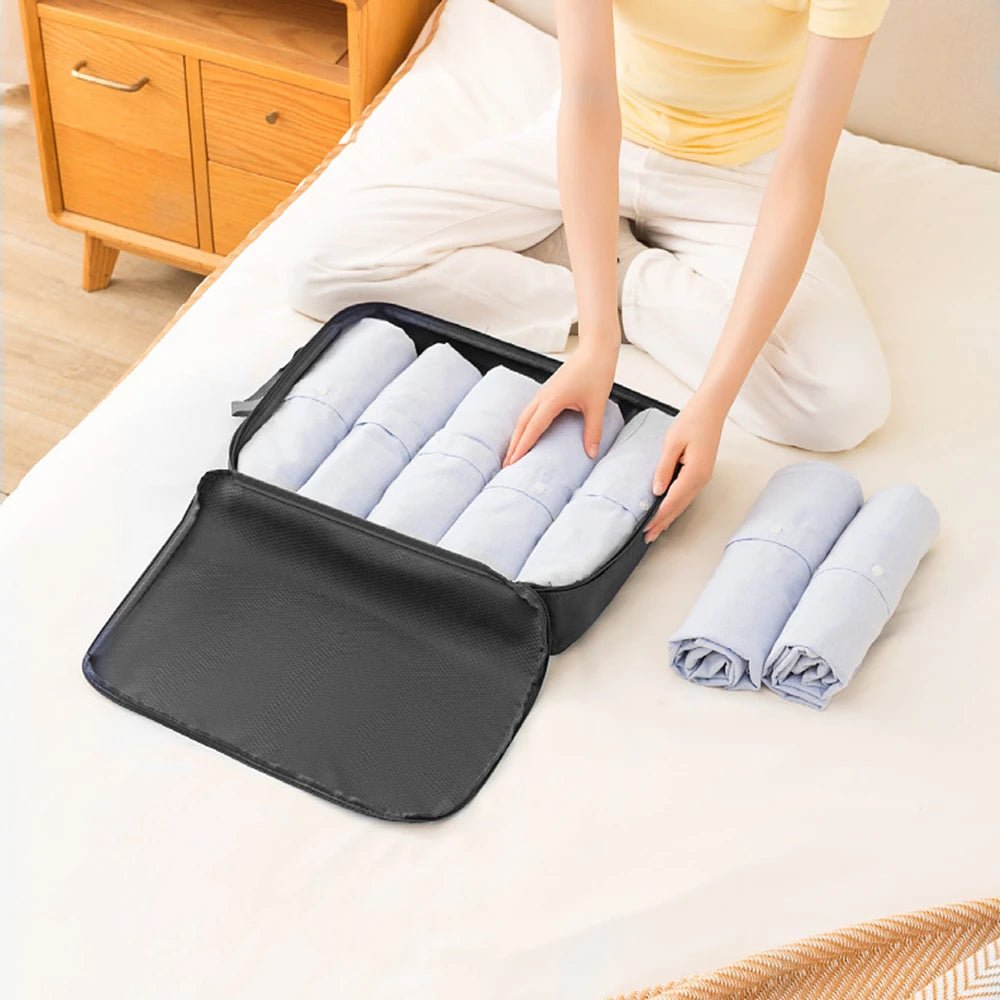 3Pcs/Set Travel Compressible Packing Multifunction Travel Storage Bag Waterproof Suitcase Nylon Portable Luggage Organizer Pink - Checkouts UK