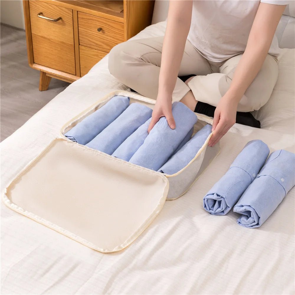 3Pcs/Set Travel Compressible Packing Multifunction Travel Storage Bag Waterproof Suitcase Nylon Portable Luggage Organizer Pink - Checkouts UK