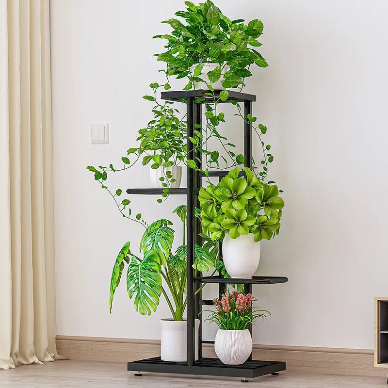 4 Tier 5 Potted Plant Stand Multiple Flower Pot Holder Shelves Planter Rack Storage Organizer Display for Indoor Garden Balcony - Checkouts UK