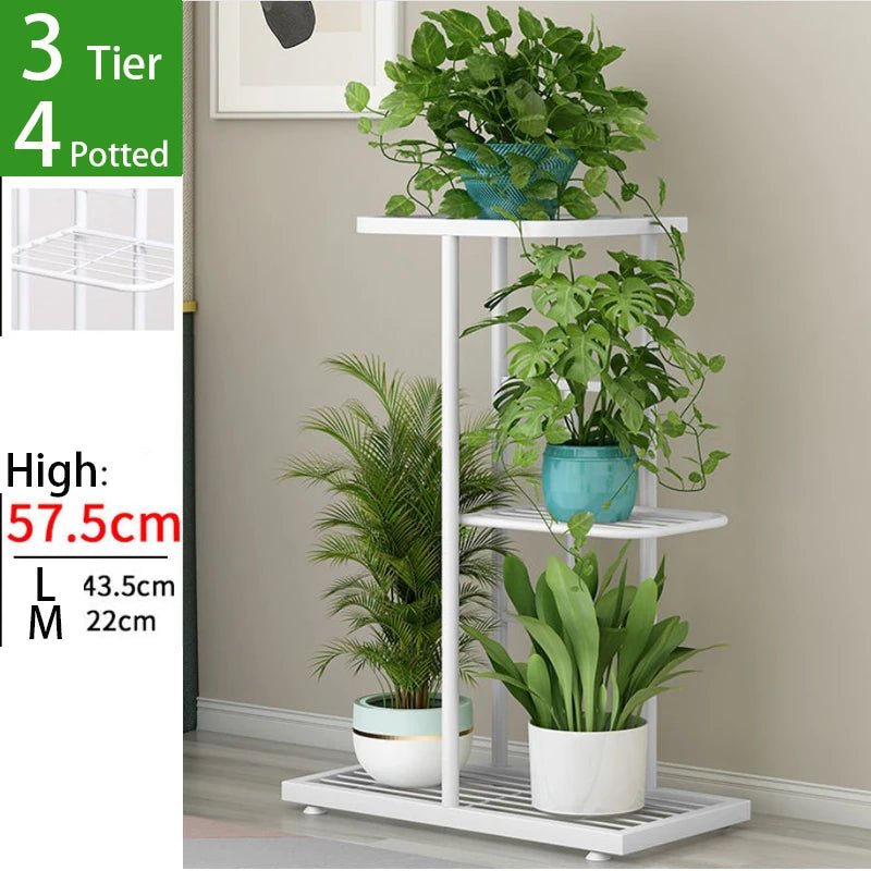4 Tier 5 Potted Plant Stand Multiple Flower Pot Holder Shelves Planter Rack Storage Organizer Display for Indoor Garden Balcony - Checkouts UK