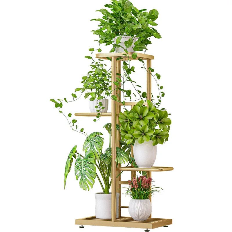 4 Tier 5 Potted Plant Stand Multiple Flower Pot Holder Shelves Planter Rack Storage Organizer Display for Indoor Garden Balcony - Checkouts UK