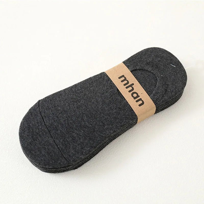5 Pairs Women's silicone invisible Boat Socks Summer Solid Color Ankle Boat Socks Female Soft Cotton Slipper Socks 35 - 40 EUR - Checkouts UK