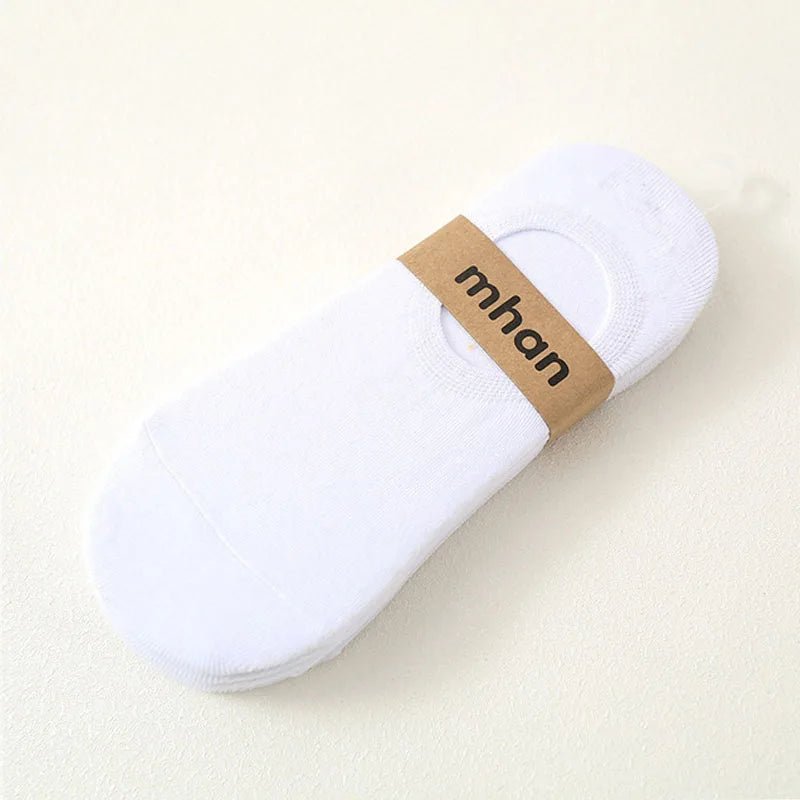 5 Pairs Women's silicone invisible Boat Socks Summer Solid Color Ankle Boat Socks Female Soft Cotton Slipper Socks 35 - 40 EUR - Checkouts UK