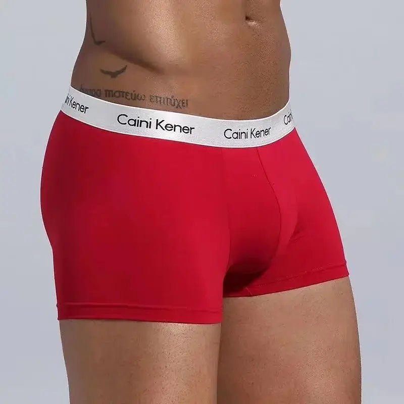 5Pcs/Men's Shorts Brand Underwear Fashion Trend Sexy Boxer Breathable Soft Boxers Men Classic Black Solid Color Underwear Men - Checkouts UK