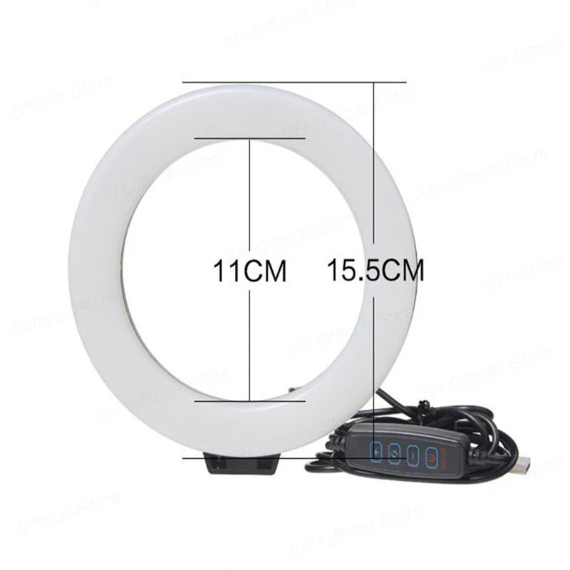 6inch Ring Light with Tripod Led Bright Ring Lamp Light Rim Song Lighting for Photography Selfie Ringlight Right Ligth - Checkouts UK
