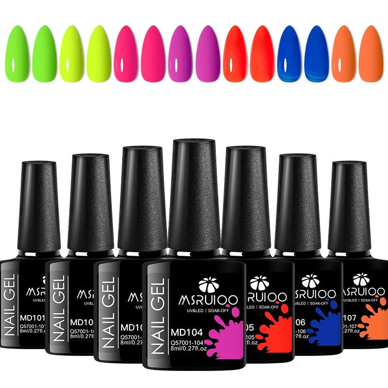 7pc Nail Gel Polish Set DIY Nail Art Design All For Decoration Soak Off UV Gel Long Lasting Manicure Painting Gel Vernis Kits - Checkouts UK