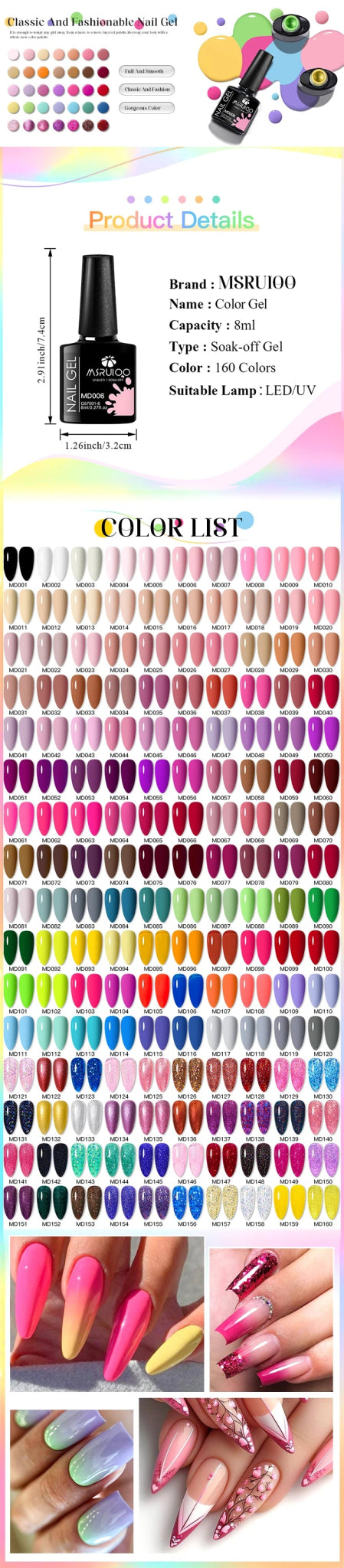 7pc Nail Gel Polish Set DIY Nail Art Design All For Decoration Soak Off UV Gel Long Lasting Manicure Painting Gel Vernis Kits - Checkouts UK