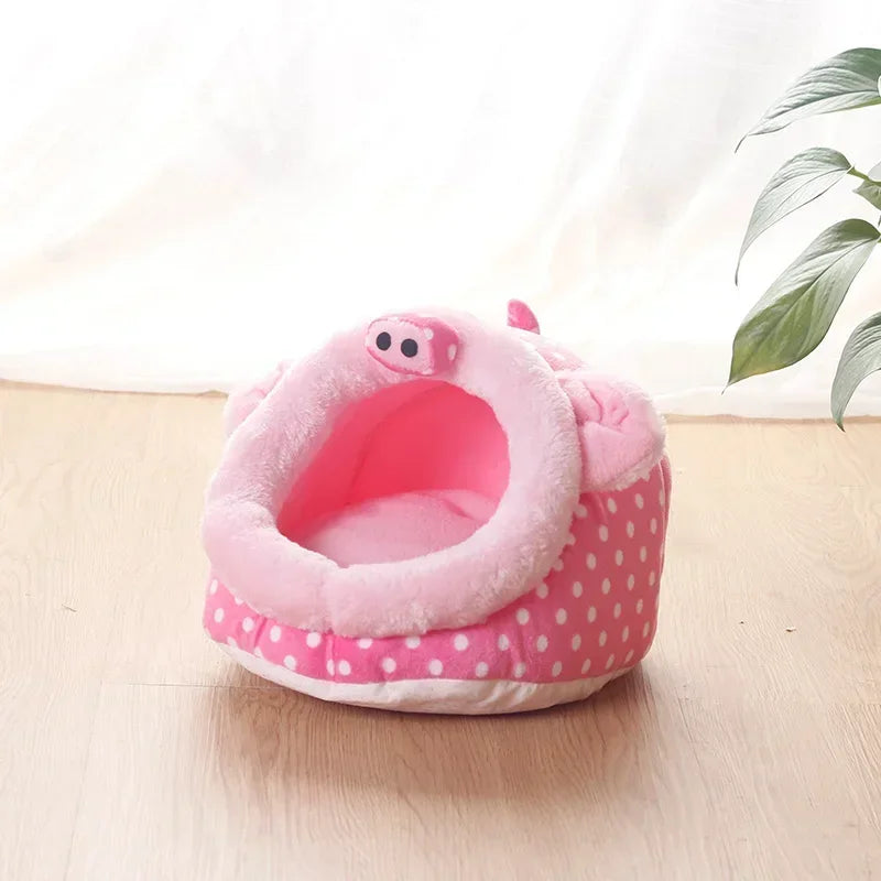 Pig Bed Hamster Soft Hideout House Small Pet Animals Warm Nest Cage for Bunny Rabbit Sugar Glider Chinchilla Hedgehog