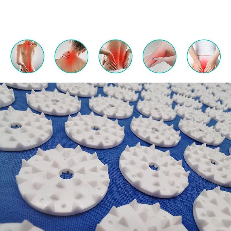 Acupressure Mat Sensi Massage Mat Pillow Set applicator for Neck Foot Yoga Mat with Needle Back Cushion - Checkouts UK