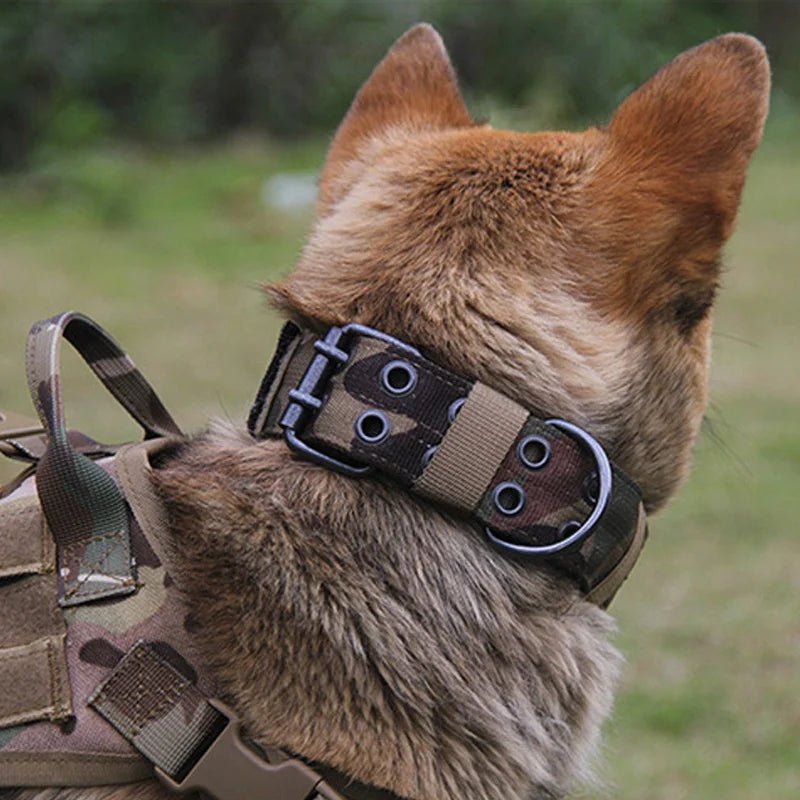 Adjustable Dog Collar Classic Reflective Training Military Dog Collar Nylon Heavy Duty Tactical Dog Collar German Shepherd - Checkouts UK