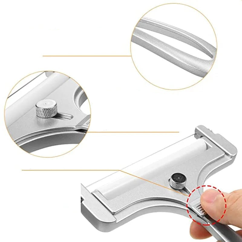Aluminum Alloy Cheese Slicer with Wire Adjustable Thickness Cheese Butter Cutter for Soft and Semi - Hard Cheeses Kitchen Gadgets - Checkouts UK