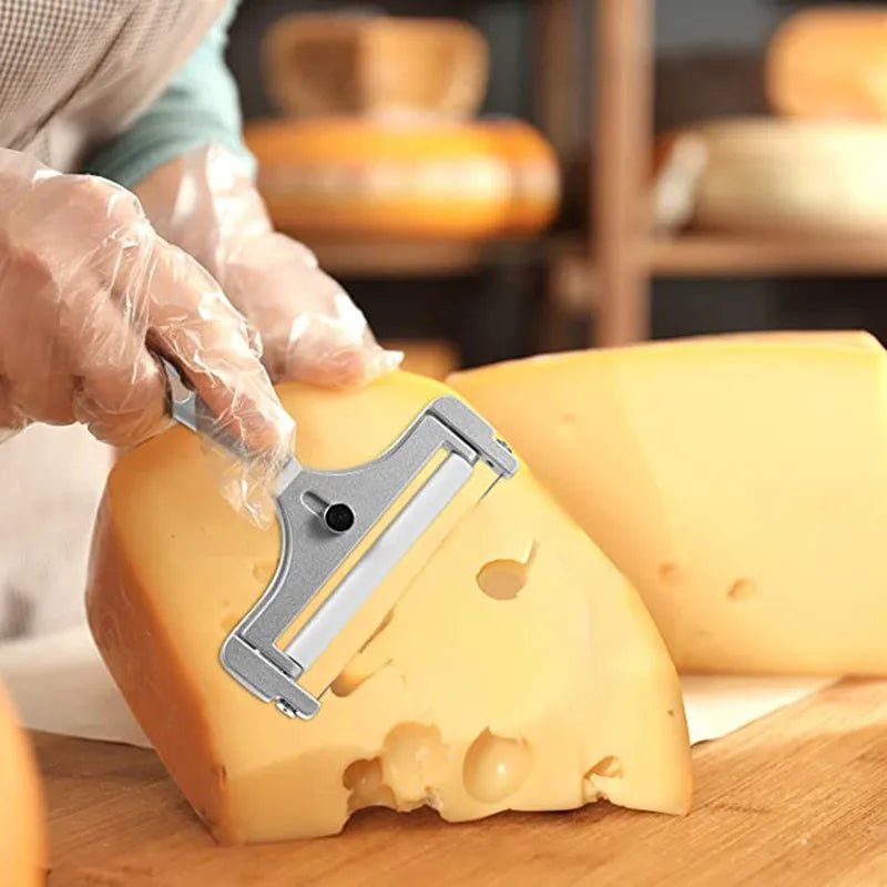 Aluminum Alloy Cheese Slicer with Wire Adjustable Thickness Cheese Butter Cutter for Soft and Semi - Hard Cheeses Kitchen Gadgets - Checkouts UK