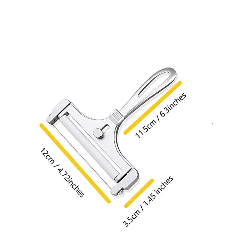 Aluminum Alloy Cheese Slicer with Wire Adjustable Thickness Cheese Butter Cutter for Soft and Semi - Hard Cheeses Kitchen Gadgets - Checkouts UK