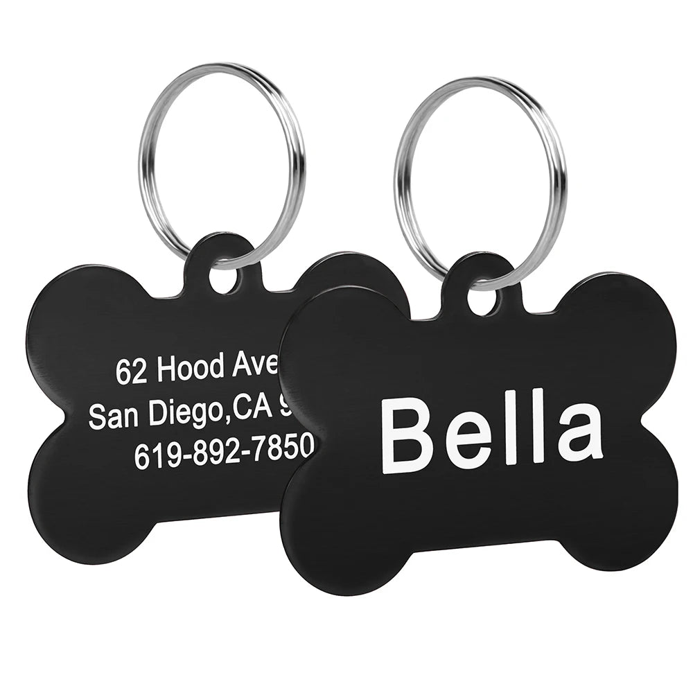 Bone Shaped Pet ID Tag Personalized Dog Cat Name Tags Anti - lost Free Engraving Collar Pendant Bone for Small Medium Large Pet - Furbury