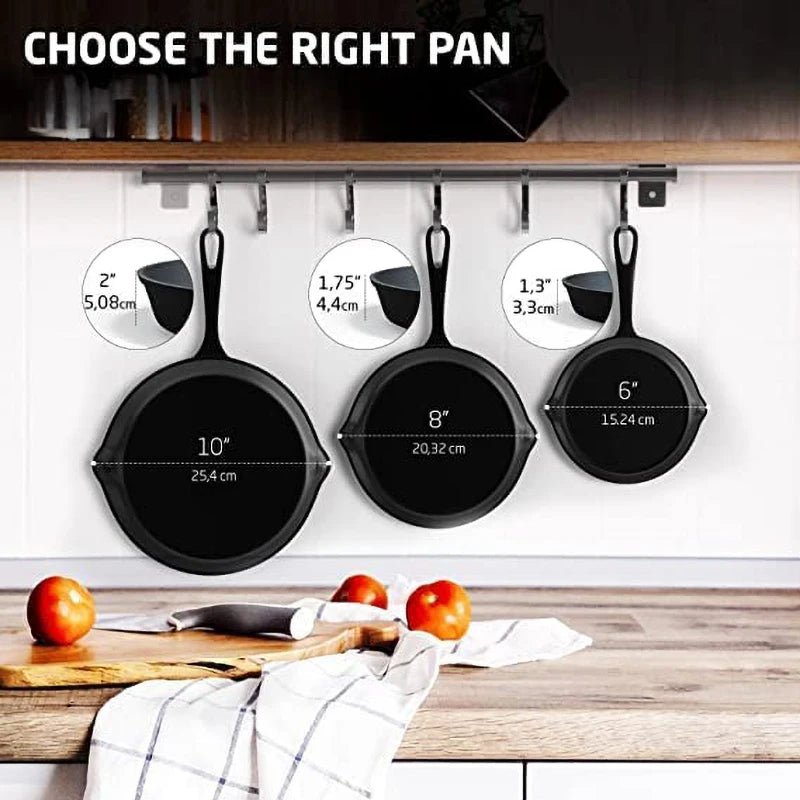 Cast Iron Frying Pan,14/16/20cm Non - stick Skillet Kitchen Fry Pot Breakfast Pan Omelette Pancake Pot Induction Cooking Cookware - Checkouts UK