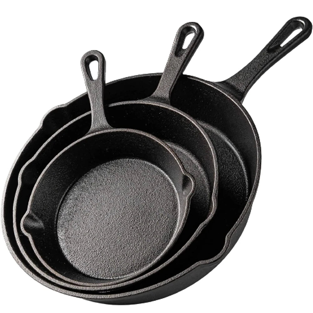Cast Iron Frying Pan,14/16/20cm Non - stick Skillet Kitchen Fry Pot Breakfast Pan Omelette Pancake Pot Induction Cooking Cookware - Checkouts UK