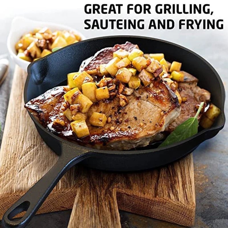 Cast Iron Frying Pan,14/16/20cm Non - stick Skillet Kitchen Fry Pot Breakfast Pan Omelette Pancake Pot Induction Cooking Cookware - Checkouts UK