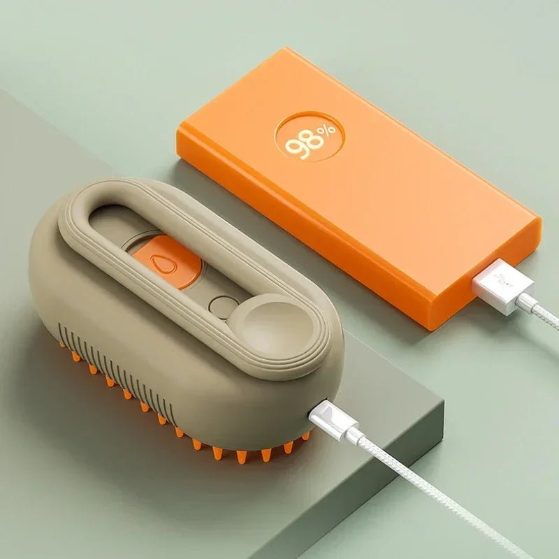 Cat Dog Pet Spray Massage Brush 3 in 1 One Button Steam Spray Folding Rotatable Floating Hair Bath Hair Removal Brush Comb - Checkouts UK